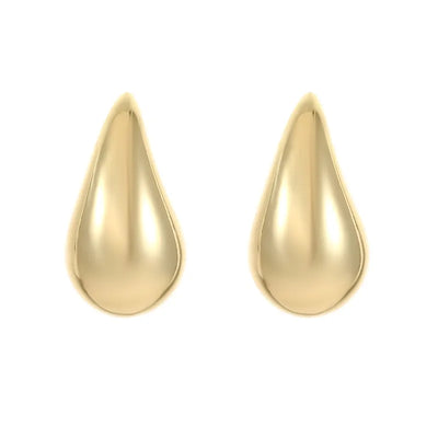 925 Sterling Silver Hollow Water Drop Earrings European And American High-End Electroplating 18k Gold Glossy Simple Jewelry Gift