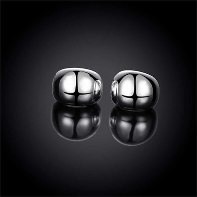 SAIYE 925 Sterling Silver Smooth Egg Shape Hoop Earrings Cute Romantic Jewelry For Women Wedding Party Gift Wholesale