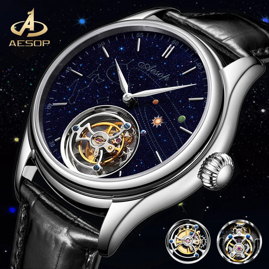 Observatory Tourbillon Movement Mechanical Watch For Man Luxury Fashion Skeleton Waterproof Wristwatches Sapphire Mirror 2025 A