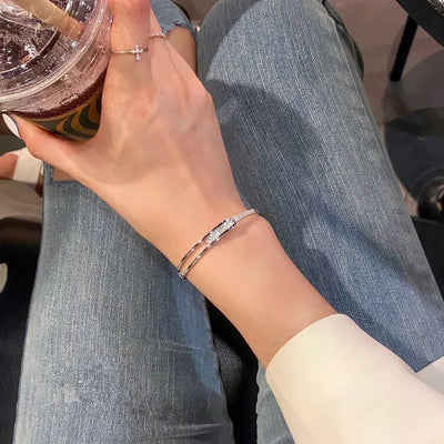 2024 New Simple Twisted Stainless Steel Open Bangles for Men Women Delicate Silver Color Cuff Bracelet Fashion Party Jewelry