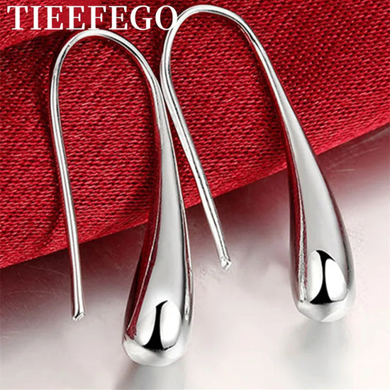 TIEEFEGO Hot Sale 925 Silver Earring Fashion Jewelry Teardrop/Water drop/Raindrop Dangle Earrings For Women Valentine Gifts